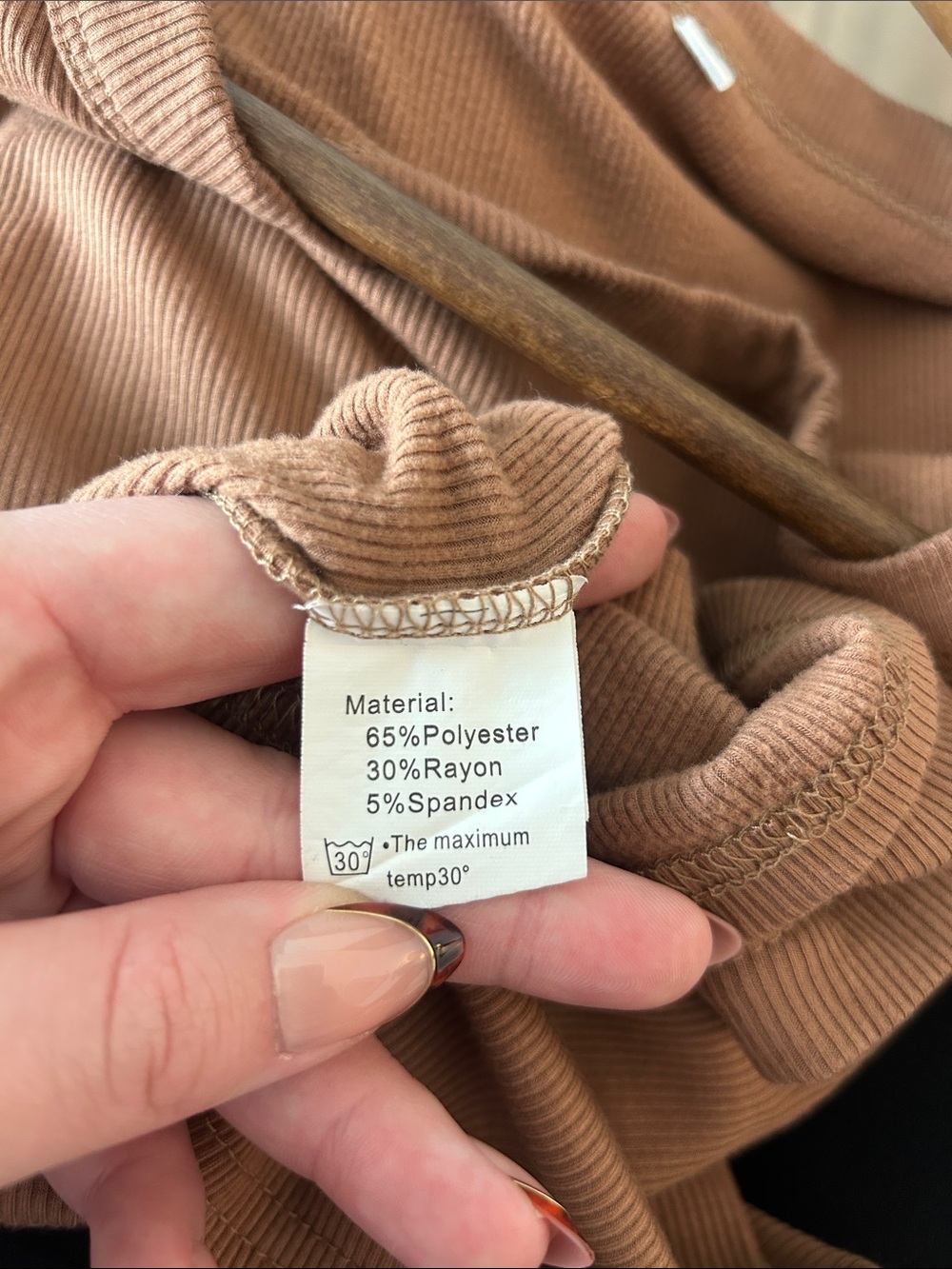 Brown Ribbed Tank Top - Picture 5 of 5